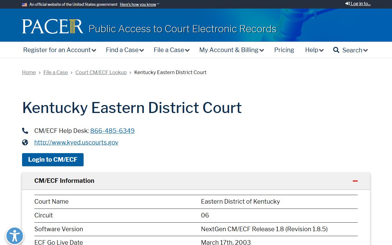 Floyd County court charges after arrest PACER Eastern District of Kentucky page