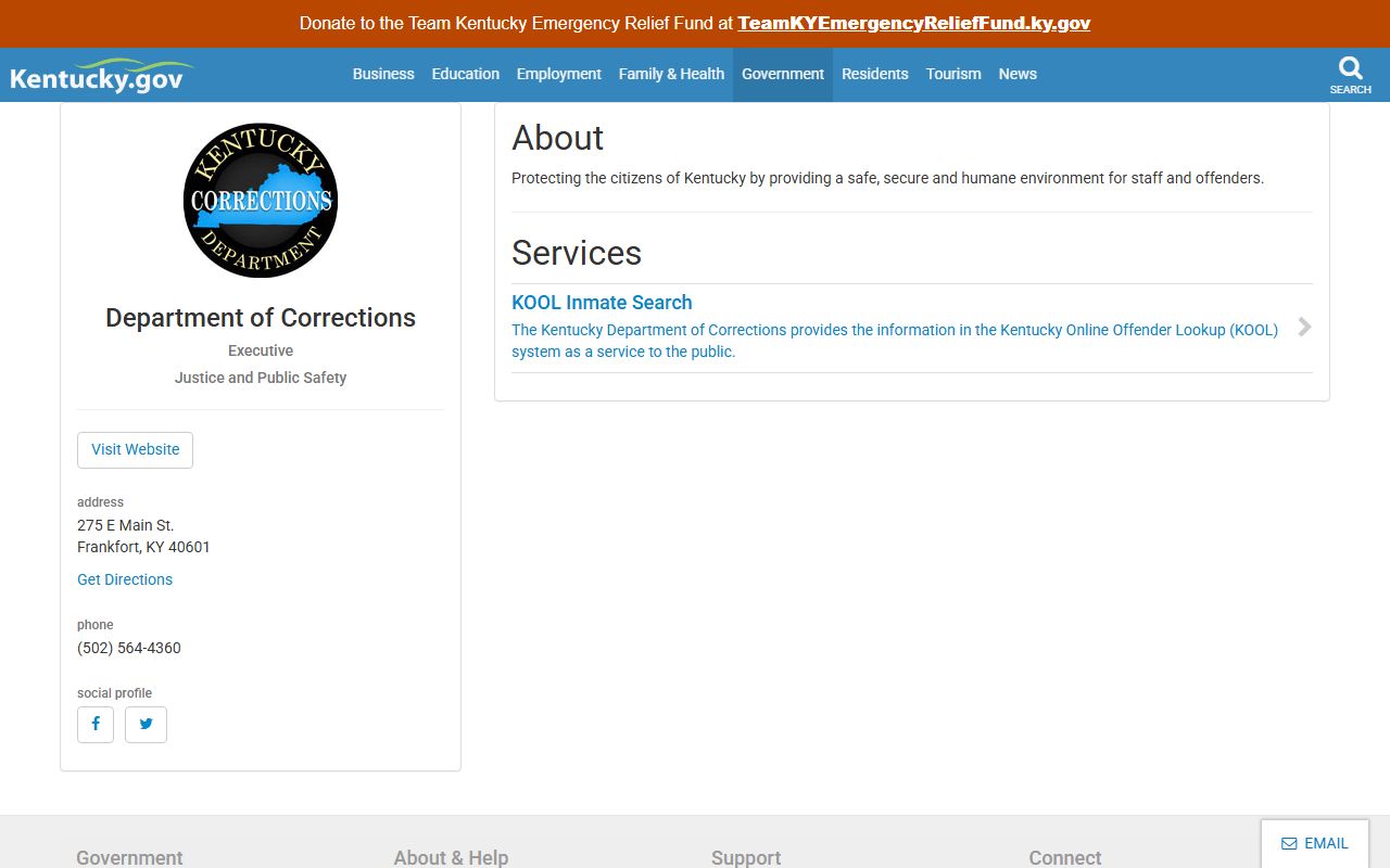 Floyd County criminal court records Kentucky Department of Corrections profile