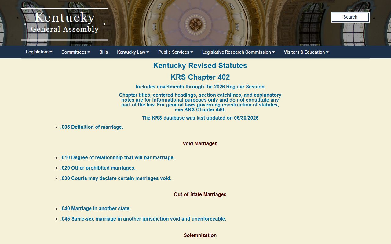 Floyd County marriage records Kentucky fee statute source